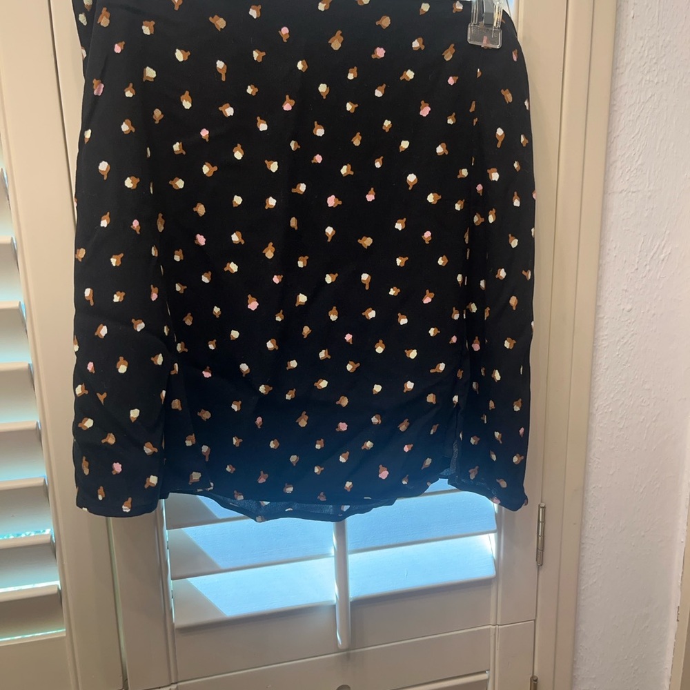 BP Black Mini Skirt with Colorful Pattern